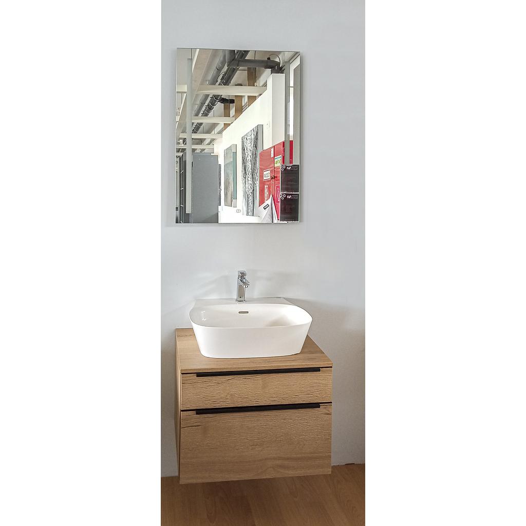 Nobilia fürdőszoba szett (fali szekrény, mosdó+csaptelep, tükör világítással) Sierra tölgy, áruházi minta