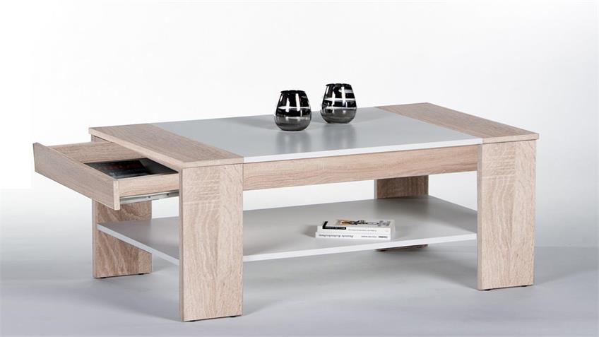 Fiona dohányzóasztal, fiókos,sonoma tölgy/fehér,100x44x58 cm"k"