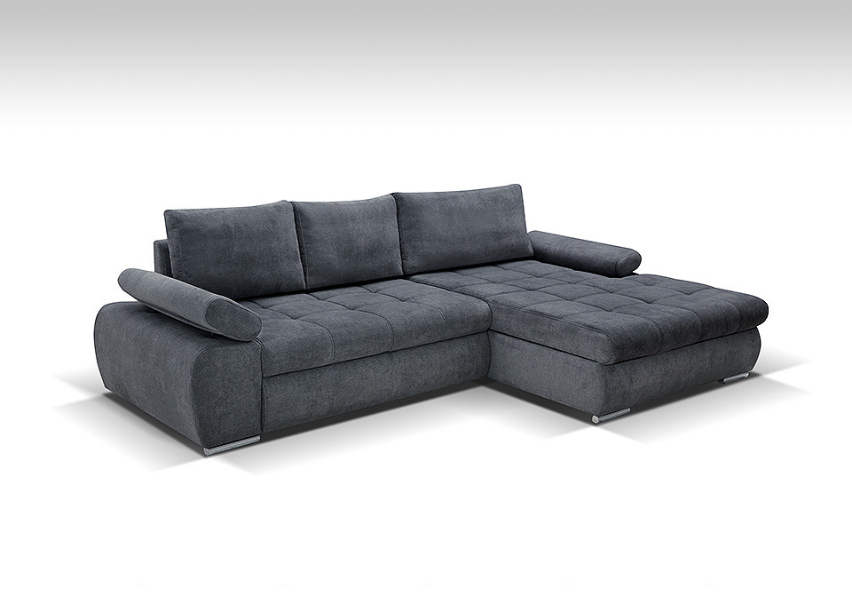 Info sarok_szürke szövet, 294x174 cm