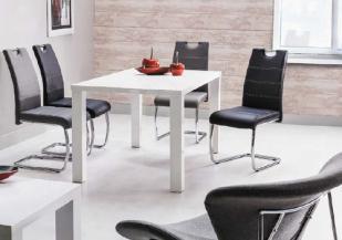 Trista étkezőasztal fehér magasfényű, 140-180x80x75 cm
