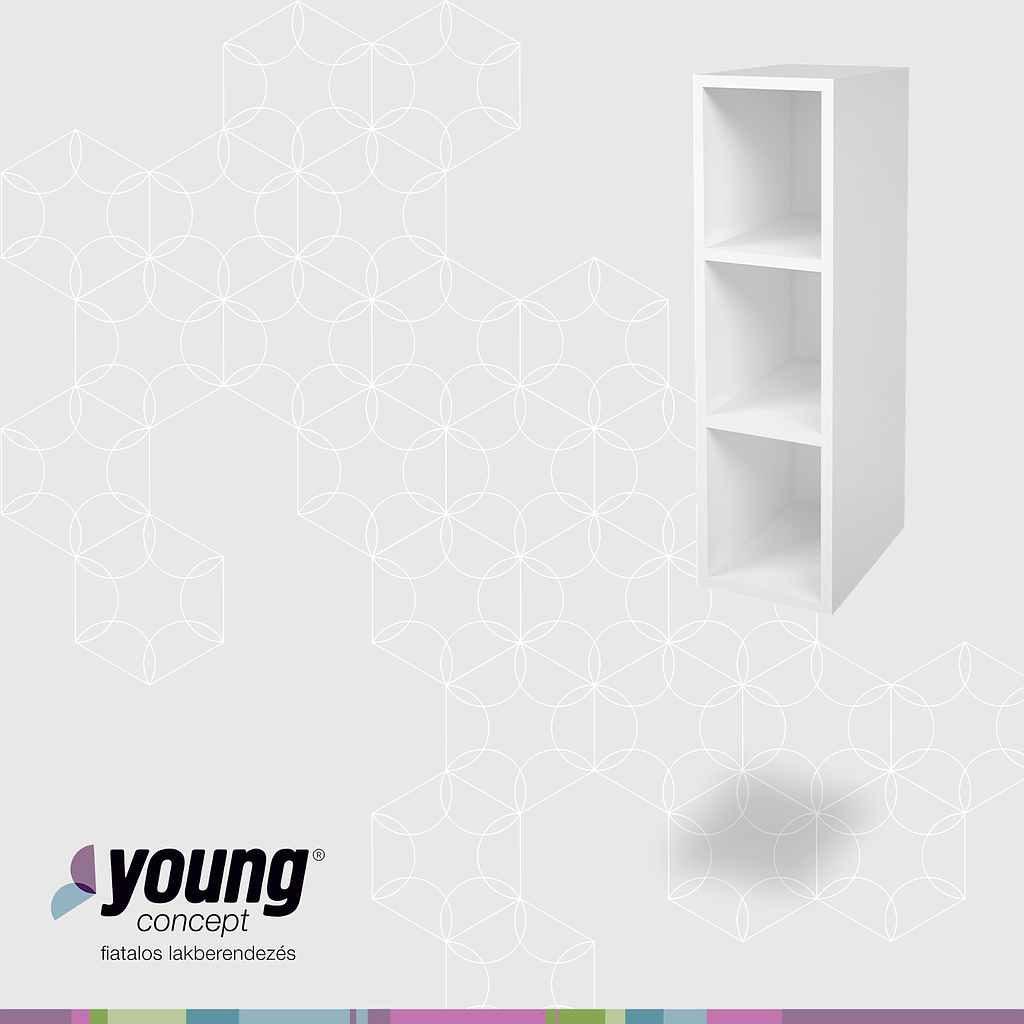 Bento G-15/72 fehér korpusz 2 polcos NYITOTT felsőszekrény 15x72x30cm