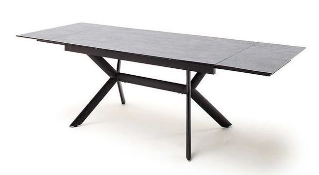 Silan kerámiahatású étkezőasztal, láb fekete-fém,160-240x76x90cm
