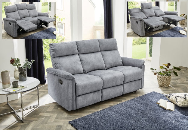 Aurum relax kanapé 3üléses_2funkciós üléssel szürke velúr