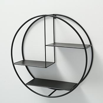 1015046 Carlton fali polc, fekete fém,átm 55cm"k"