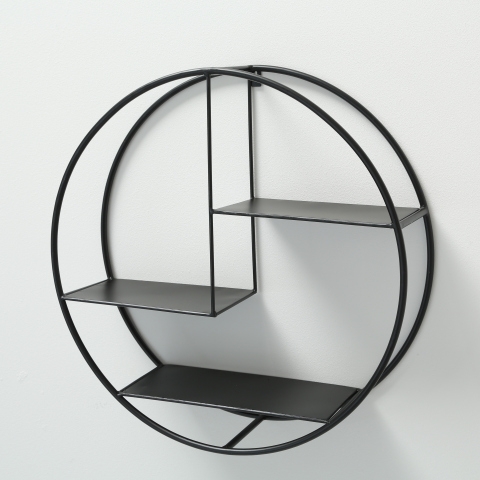 1015046 Carlton falipolc, fekete fém,átm 55cm"k"