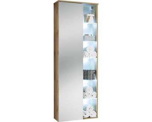 West faliszekrény világítással,vadtölgy, 55*160*30cm"k"