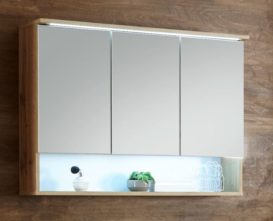 West fürdőszobai tükrös faliszekrény mosdó fölé, világítással, 99x70x23cm"k"