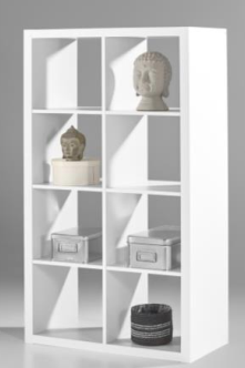 Four térelválasztó polc, fehér, 77x147x38 cm"k"