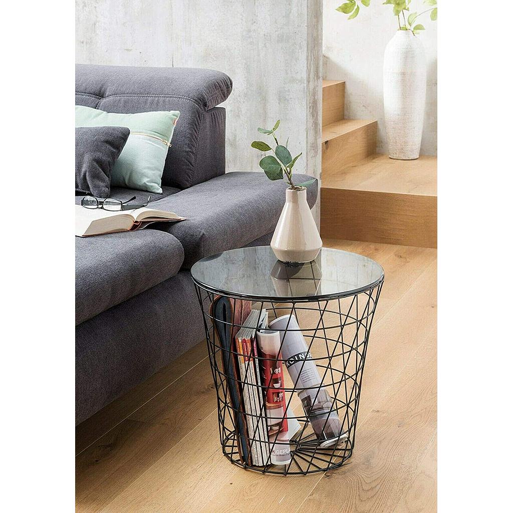 Budo dohányzóasztal, üveg/fekete"k"