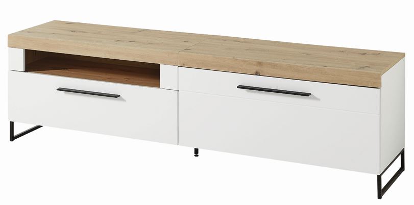 LOFT-WH32 TV-elem, Artisan tölgy / matt fehér, 192x55x44 cm "k"