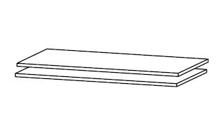 Belső kiegészítő polc 2-es szett, 81cm-es keskeny szekrénybe, 81x2,2x36 cm(Sinfonie fehér Szh)