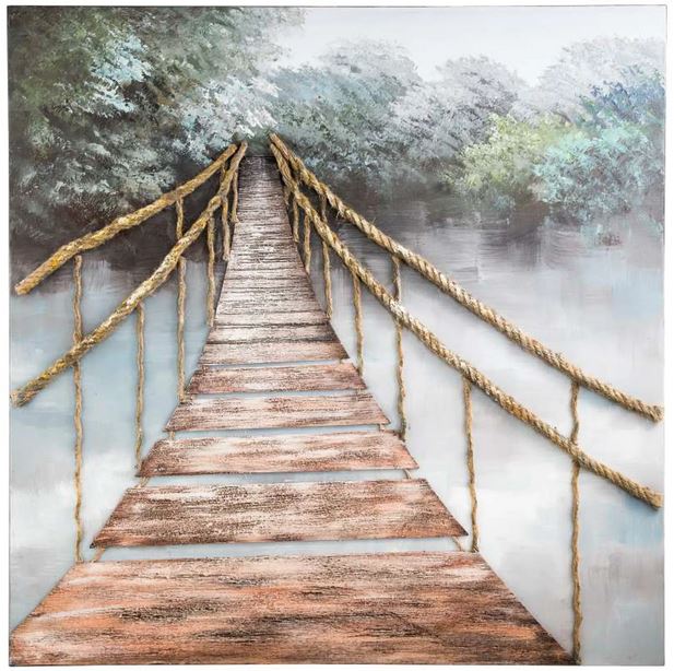 71867028 Original Rimbo falikép, "Rope bridge"100x100cm"k"