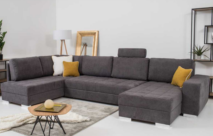 Varia U ülőgarnitúra, szürke, 180x350x160cm,