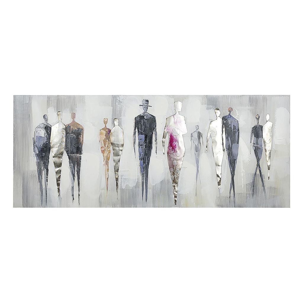 38835 Falikép "People" színes,kézzel készült, 120x50cm"k"