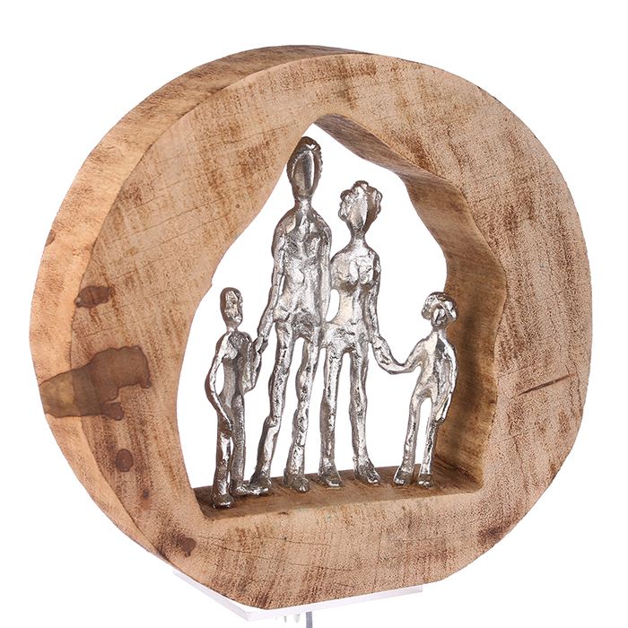 81164 szobor "Familie" valódi fa-ezüst "k"