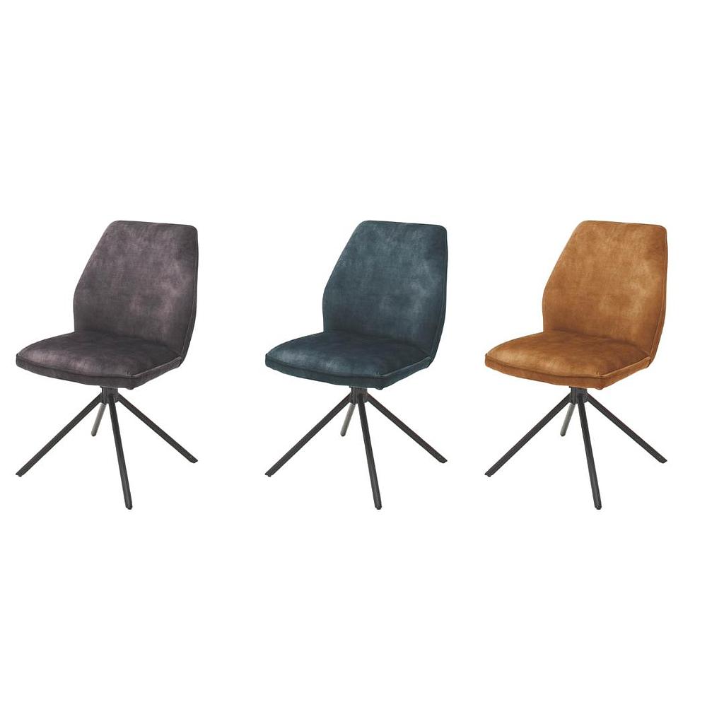 Otto Étkezőszék KIFORDULÓS üléssel, vintage szövet, fekete láb"k"