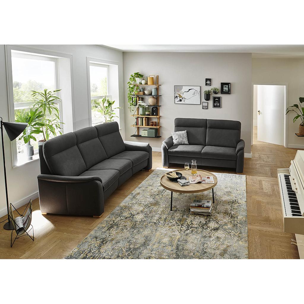 Vital funkció nélküli 3+2 ülőgarnitúra, antrazit bőrhatású szövettel, 300x315 cm