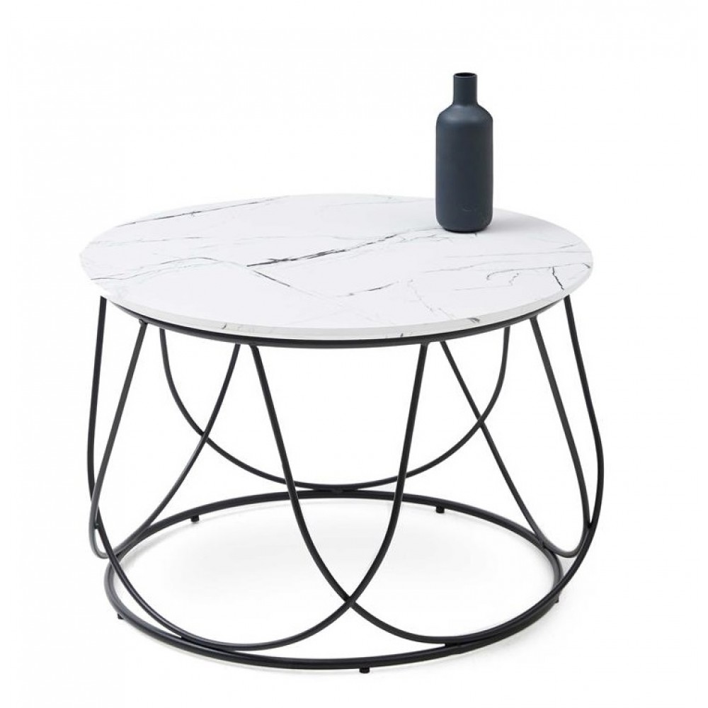 Tubira dohányzó asztal, fehér márvány "ki"