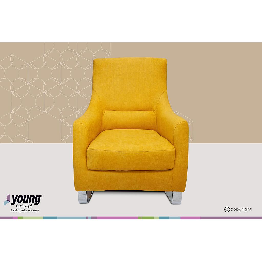 Coro fotel, Olympia Clean mustard 520 (B2), króm láb 73x96x90 cm