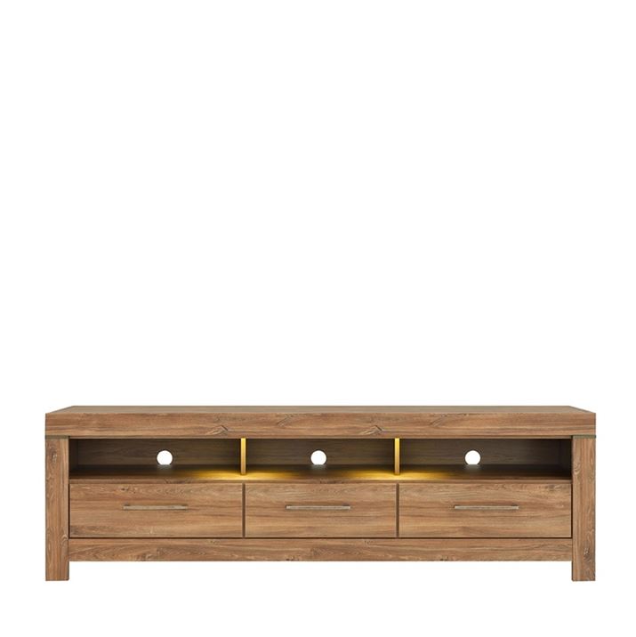 Gent TV állvány 3 fiókos, stirling tölgy, 200x60x54 cm