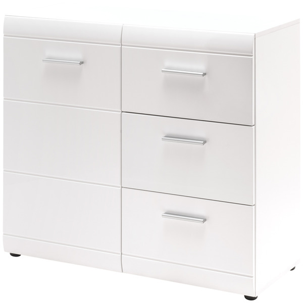 Adana komód, 1ajtó, 3fiók, fehér magasfényű, 96x86x40 cm"ksz"