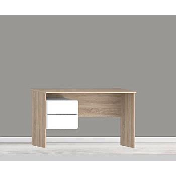 Modulo I-1180-B sonoma-fehér Íróasztal 2 fiókkal, balos, 118,2x72,9x61,2 cm