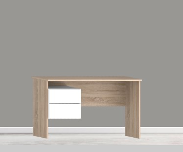 Modulo I-1180-B sonoma-fehér Íróasztal 2 fiókkal, balos, 118,2x72,9x61,2 cm