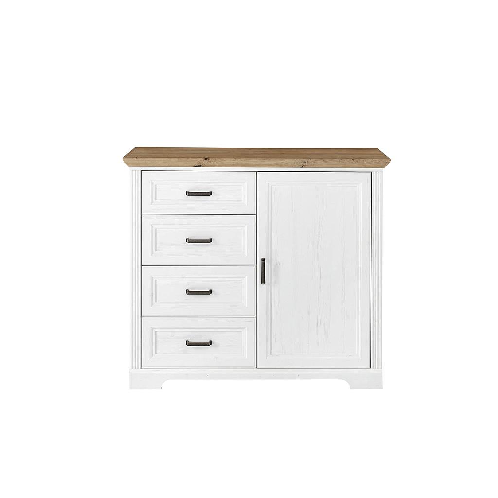 Jillana komód fehér-artisan tölgy 115x102x41cm