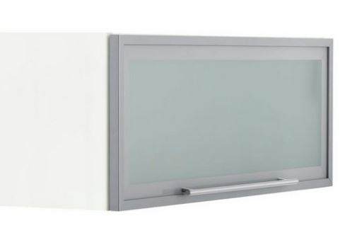 Arvid OKA935  90-es Alumínium színű konyhai felső szekrény matt üveggel
