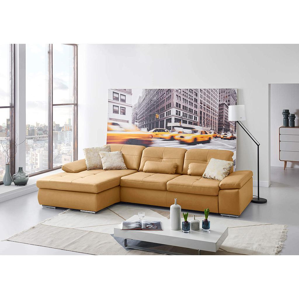 ICE funkciós bőr sarokgarnitúra 309x195 cm, Torro Curry bőrrel