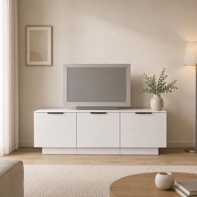 Medan-31 TV-állvány, fehér, 180x61x44 cm "k"