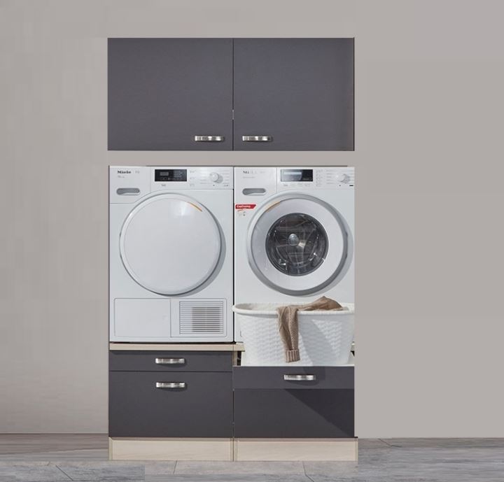 Porto szekrény szett mosógéphez vagy szárítógéphez antracit/akác