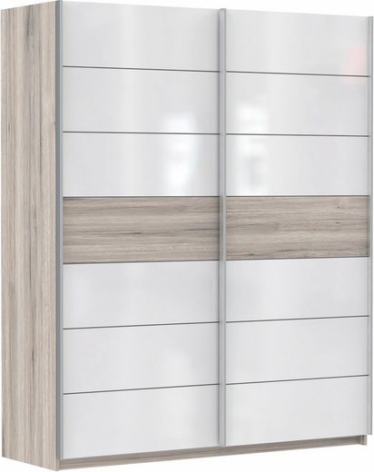 Rosso tolóajtós szekrény 171cm,  homoktölgy-fényes fehér