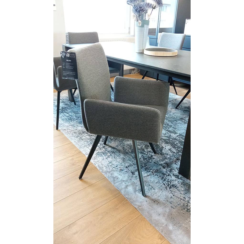 LOTUS Karfás KIFORDULÓS étkezőszék - 58x58x88 cm, Ocean Iron szövet, Fekete fém láb