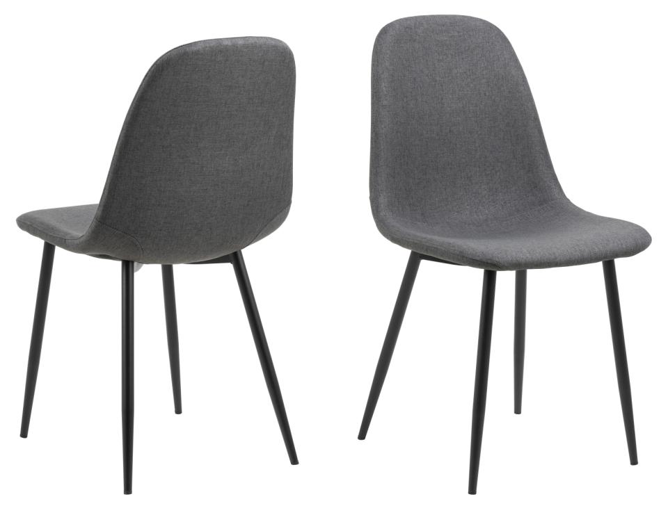 Celia szék, sötétszürke szövet, fekete láb"k"