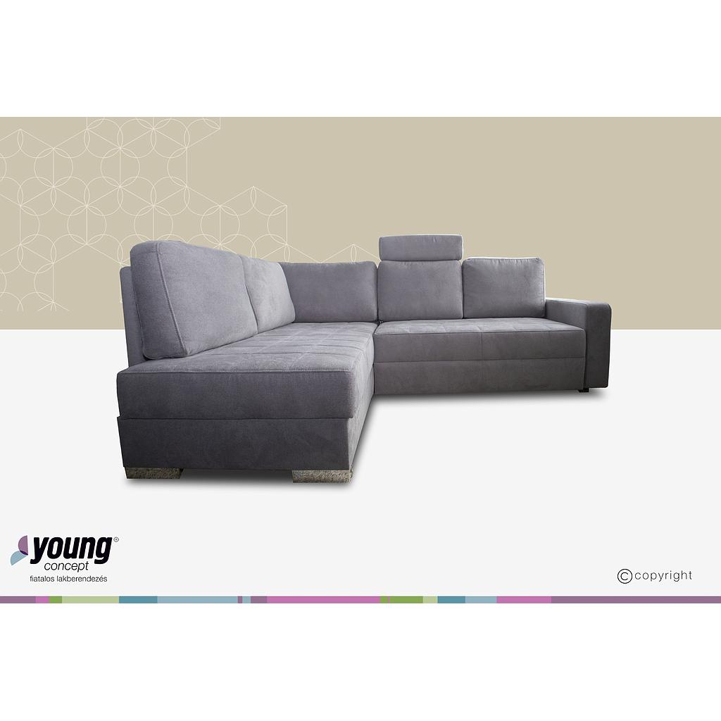 Varia "L mini" ottomános sarokgarnitúra, 223x200 cm, szürke, króm láb