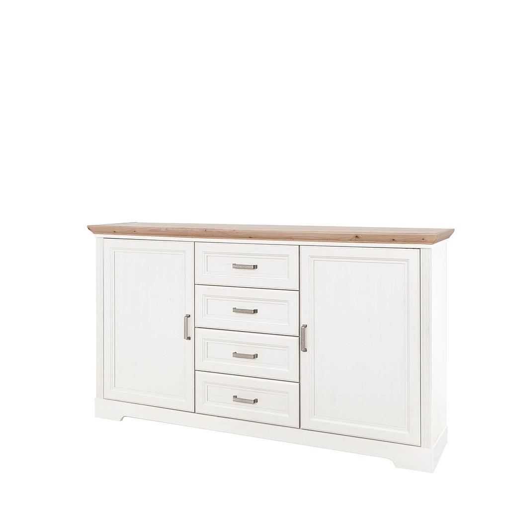 Jillana kombinált komód, 164x90x41 cm, fehér-artisan tölgy