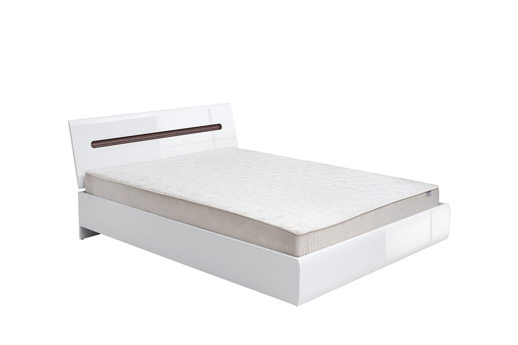 Glossy franciaágy keret, 160x200cm, Azteca fehér fényes