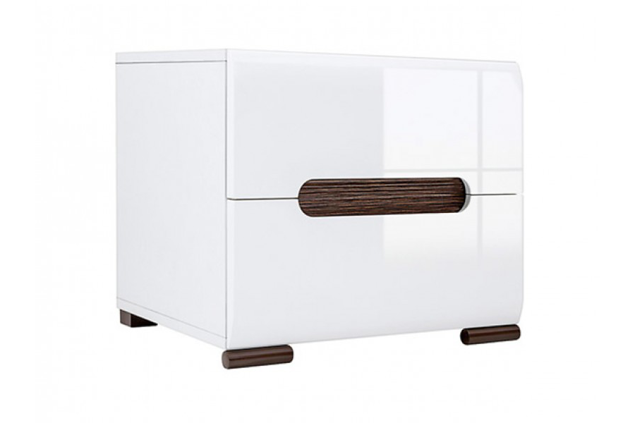 Glossy éjjeliszekrény, magasfényű fehér