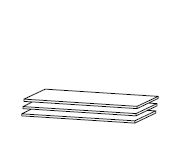 98W2 belső polc 2 db-os szett, 109 cm,218cm széles tolóajtós szekrénybe,(Clerissa, Austin)