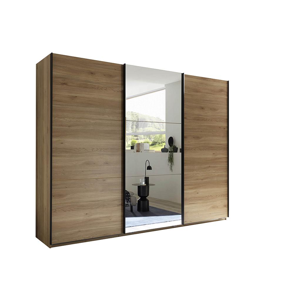 Amalia tolóajtós szekrény extra belsővel, Mauvella tölgy, 270x210x60 cm