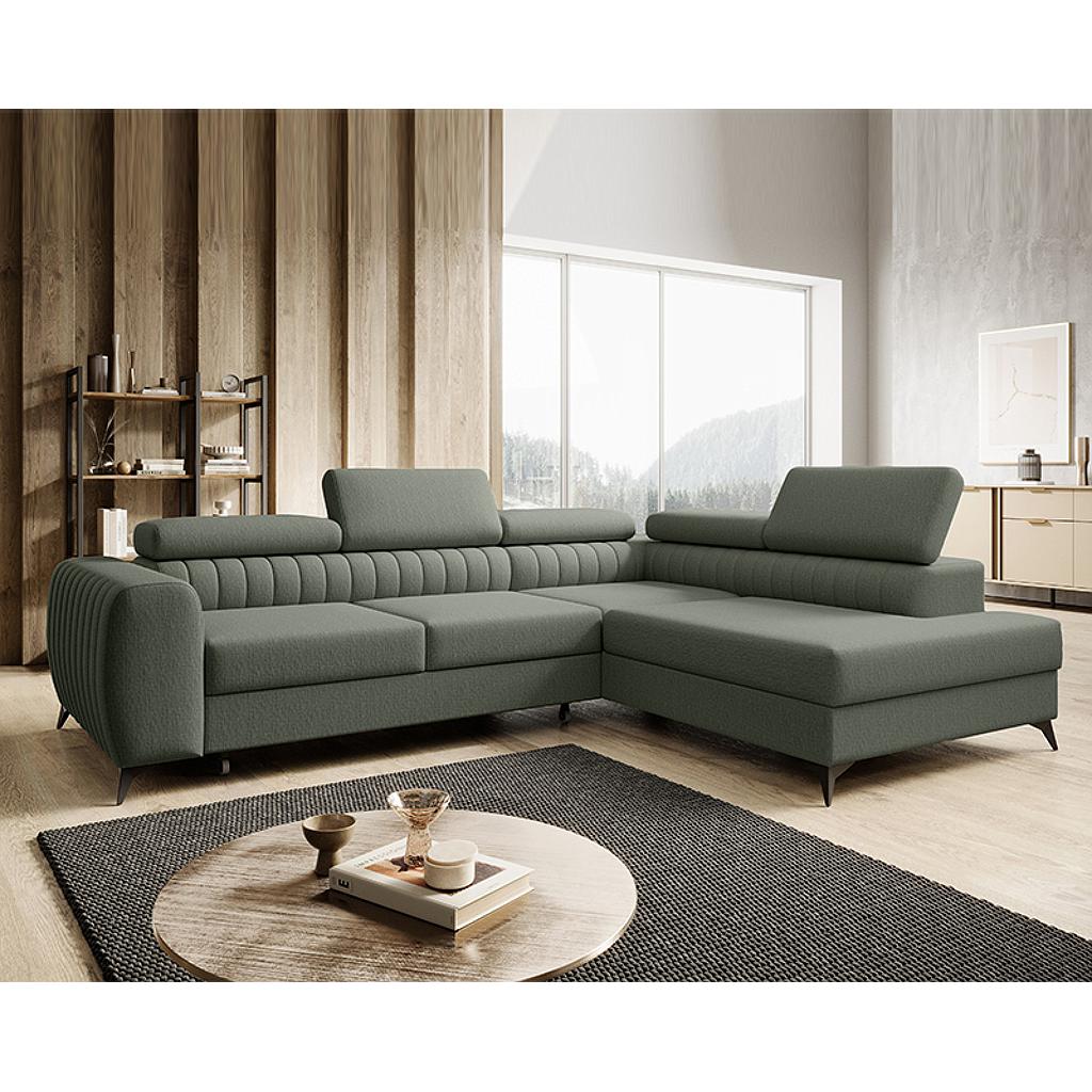 Daisy sarokgarnitúra jobbos, zöld, 270x204 cm