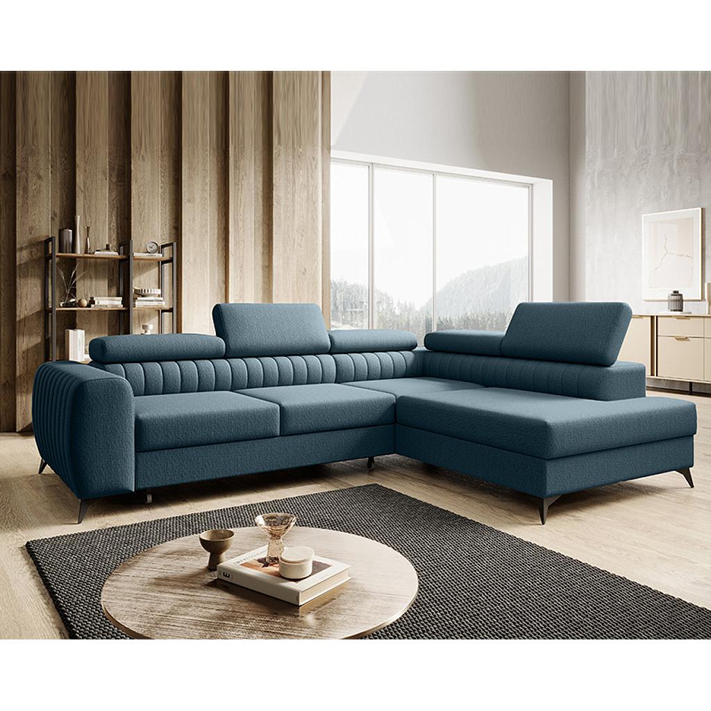 Daisy sarokgarnitúra jobbos, kék, 270x204 cm