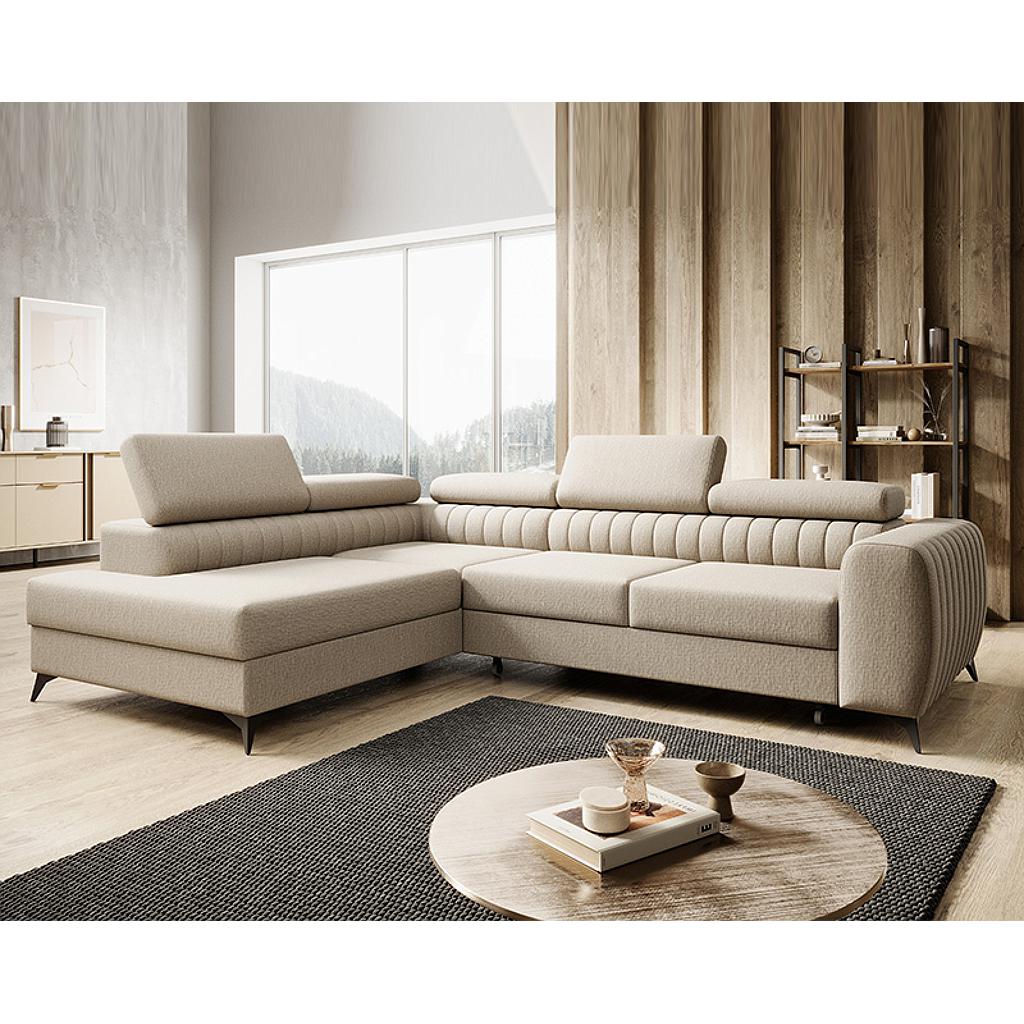 Daisy sarokgarnitúra balos, beige, 270x204 cm