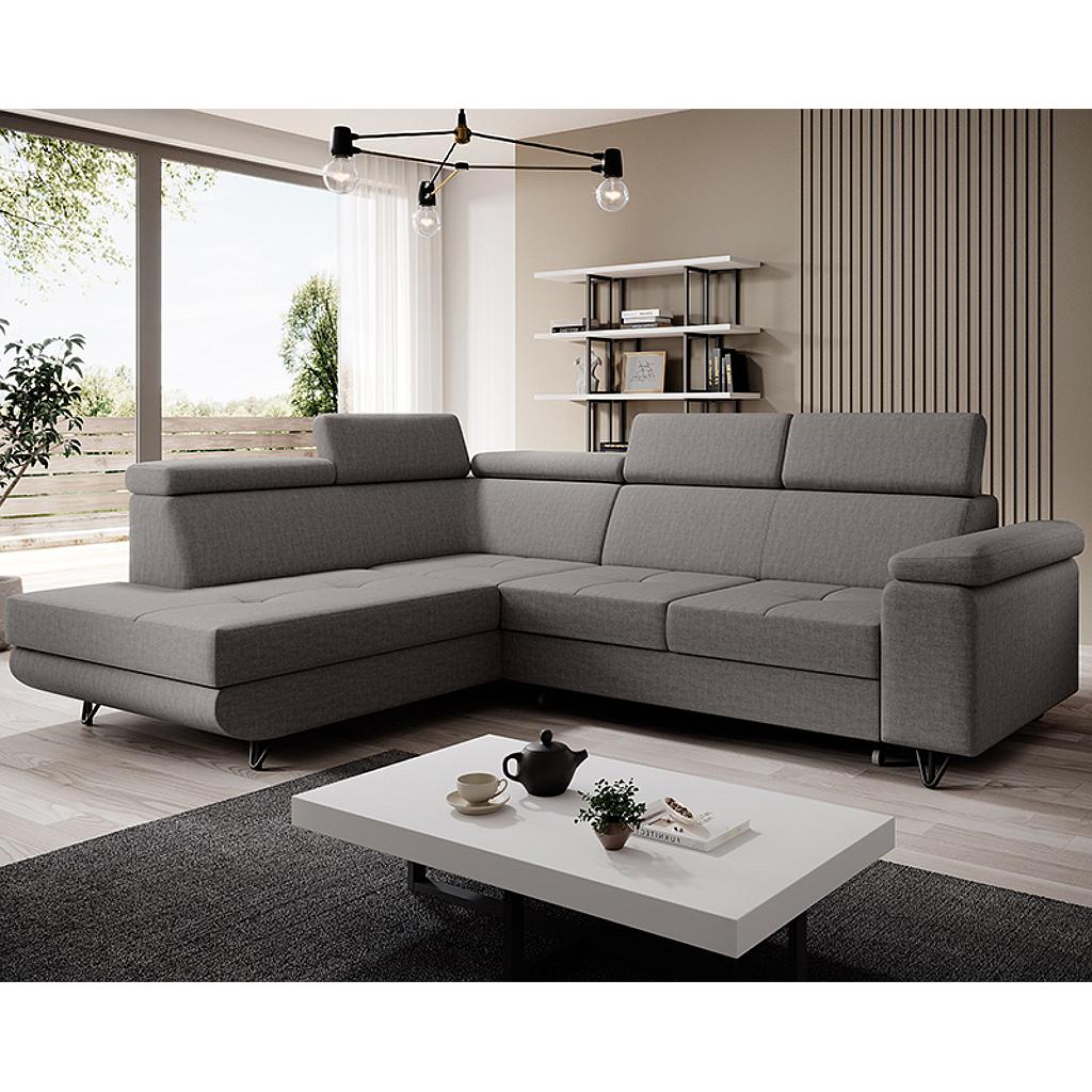 Violet ülőgarnitúra, balos, szürke, 250x183 cm