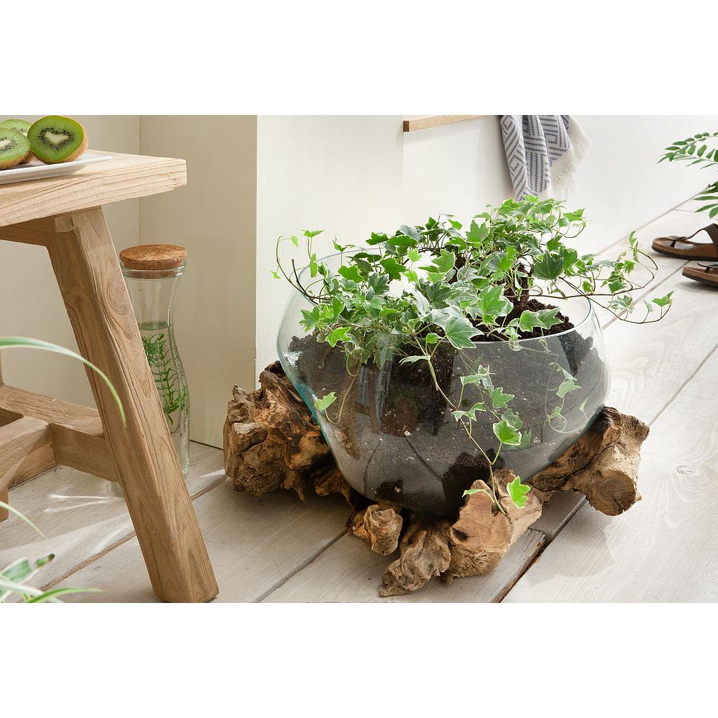 Drop 4 dekoráció, fa- üveg "k"