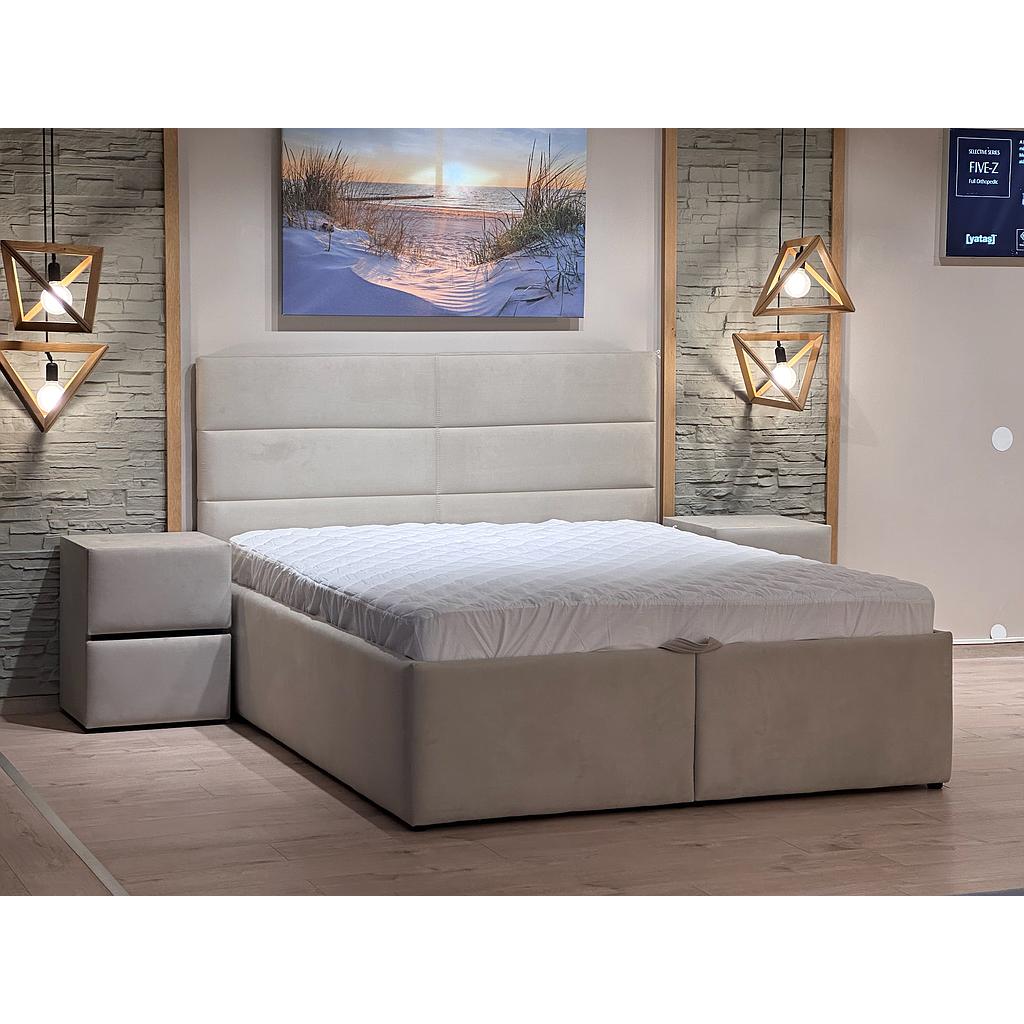 MySleep-ARONA ágyneműtartós ágykeret, bézs,160x200 cm