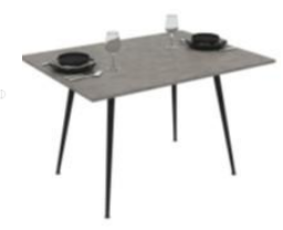 Piccolo étkezőasztal, sötét beton hatású, 60-120x90x75cm