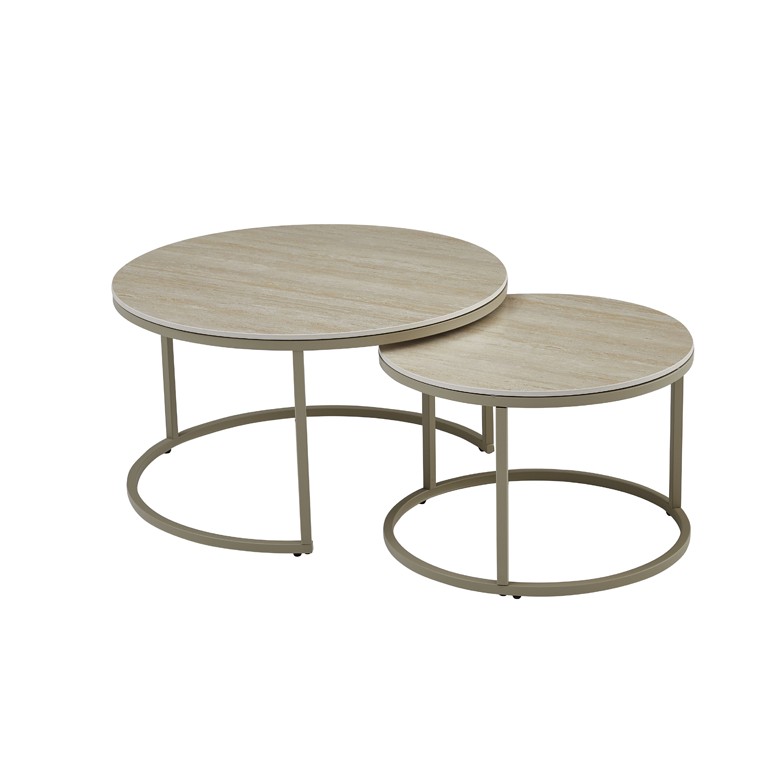 George dohányzó asztal 2-es szett,Travertin kerámia /kasmír, 80x 42x80 cm