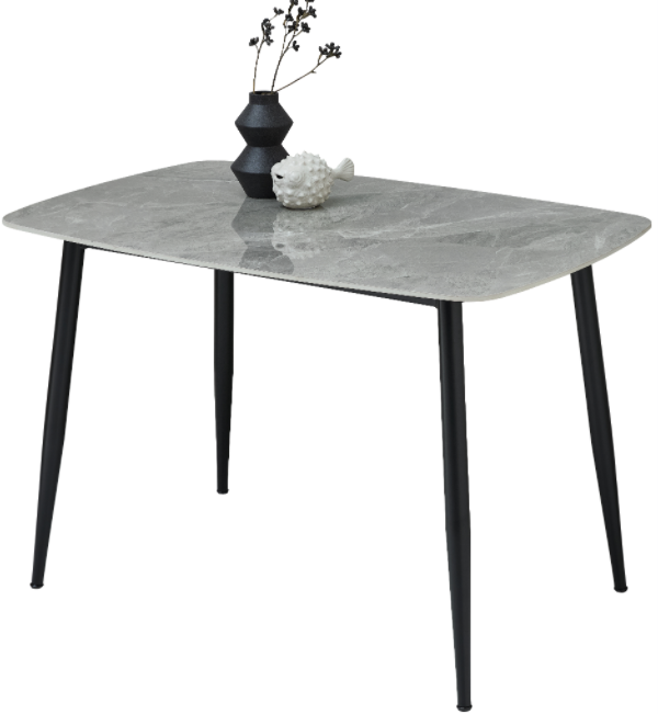 Oslo étkezőasztal, kerámialapos, szürke/ fekete 120x80x75cm